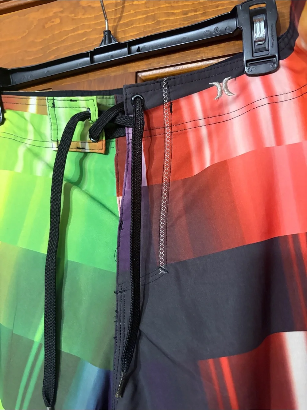 Hurley Men’s Multicolor Striped Boardshorts - Green/Red/Yellow/Purple/Blue